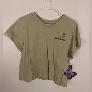 NWT Green California Large Crop Top